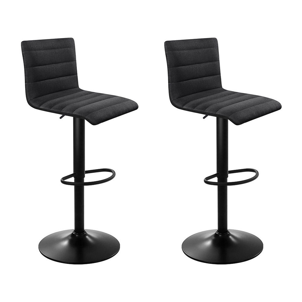 Liv Fabric Adjustable Bar Stools Black (Set of 2) - Barstool Express
