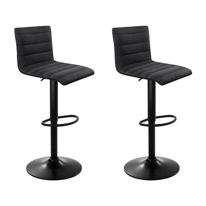Liv Fabric Adjustable Bar Stools Black (Set of 2) - Barstool Express