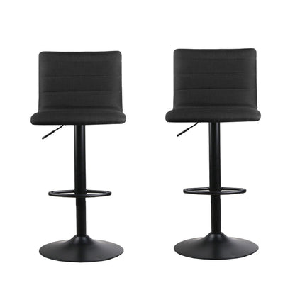 Liv Fabric Adjustable Bar Stools Black (Set of 2) - Barstool Express