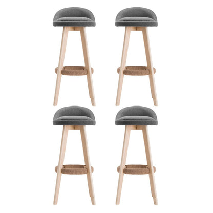 Meeka Linen Fabric Swivel Bar Stools 69cm Grey (Set of 4) - Barstool Express