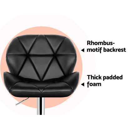 Metro Leather Padded Adjustable Bar Stools Black (Set of 4) - Barstool Express