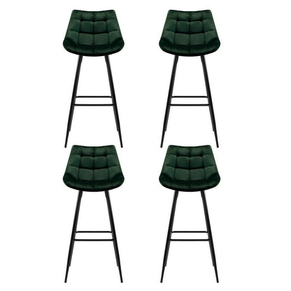Milla Velvet Bar Stools 76cm Green (Set of 4) - Barstool Express