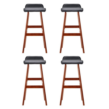 Milo Leather Bentwood Bar Stools 74cm Black (Set of 4) - Barstool Express