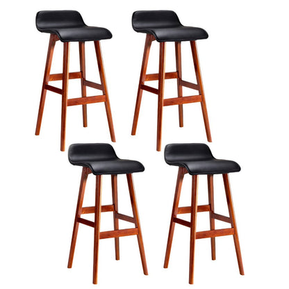 Milo Leather Bentwood Bar Stools 74cm Black (Set of 4) - Barstool Express