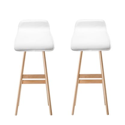 Milo Leather Bentwood Bar Stools 74cm White (Set of 2) - Barstool Express