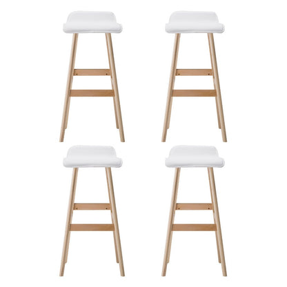 Milo Leather Bentwood Bar Stools 74cm White (Set of 4) - Barstool Express
