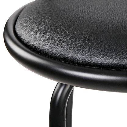 Mimi Leather Padded Swivel Bar Stools 75cm Black (Set of 2) - Barstool Express