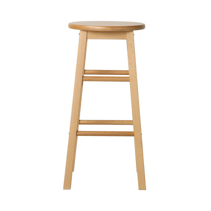 Moana Round Wooden Bar Stools 61cm Natural (Set of 2) - Barstool Express