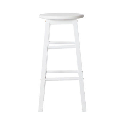 Moana Round Wooden Bar Stools 61cm White (Set of 2) - Barstool Express