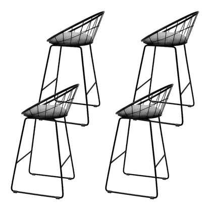 Nox Metal Padded Seat Bar Stools 65cm Grey (Set of 4) - Barstool Express