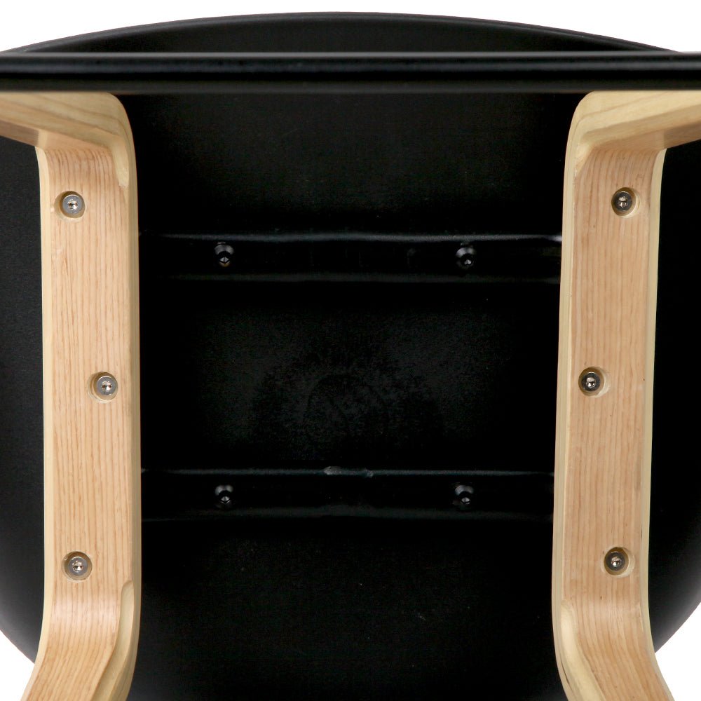 Olen Plastic Timber Frame Bar Stools 67cm Black (Set of 4) - Barstool Express