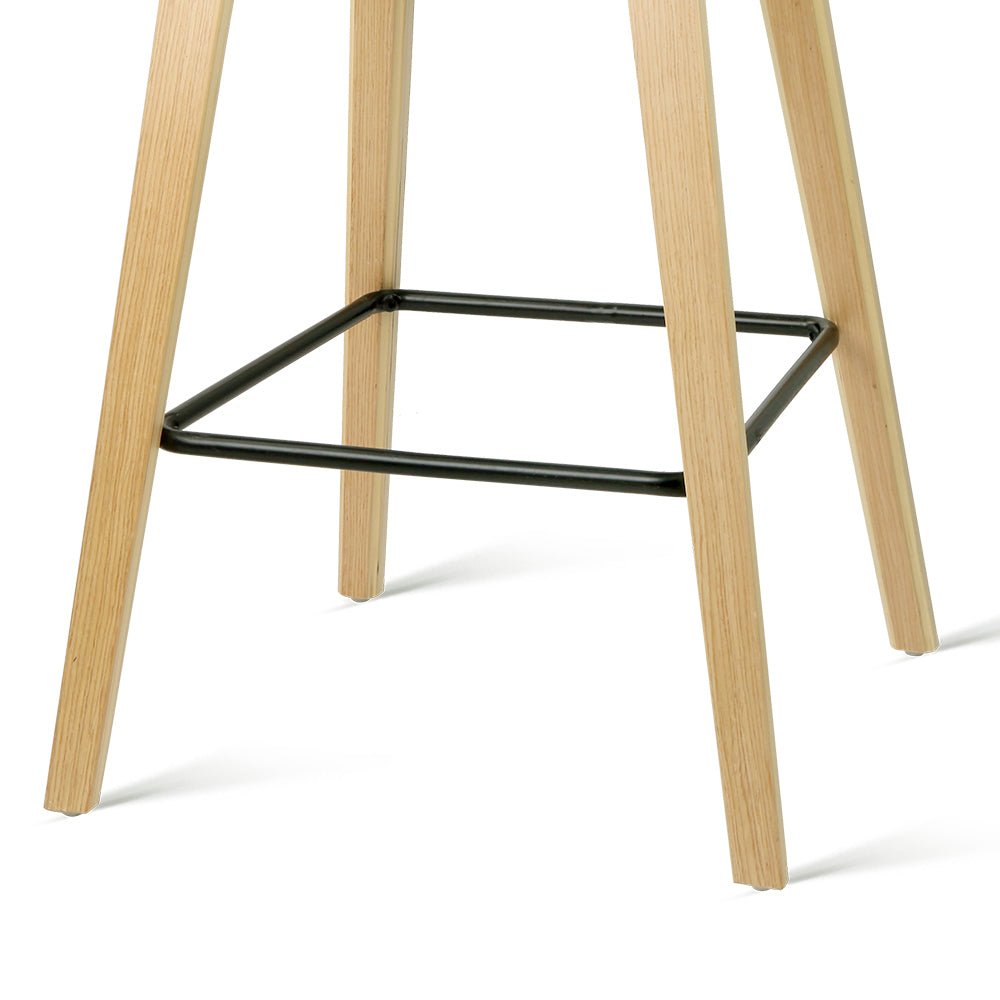 Olen Plastic Timber Frame Bar Stools 67cm Black (Set of 4) - Barstool Express