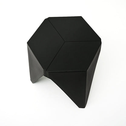 Puzzle Design Stackable Plastic Stools 45cm Black (Set of 2) - Barstool Express