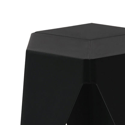 Puzzle Design Stackable Plastic Stools 45cm Black (Set of 2) - Barstool Express