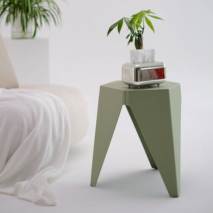 Puzzle Design Stackable Plastic Stools 45cm Green (Set of 4) - Barstool Express