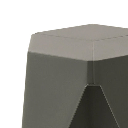 Puzzle Design Stackable Plastic Stools 45cm Grey (Set of 2) - Barstool Express