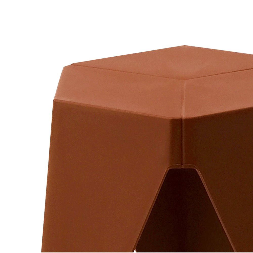 Puzzle Design Stackable Plastic Stools 45cm Red (Set of 2) - Barstool Express