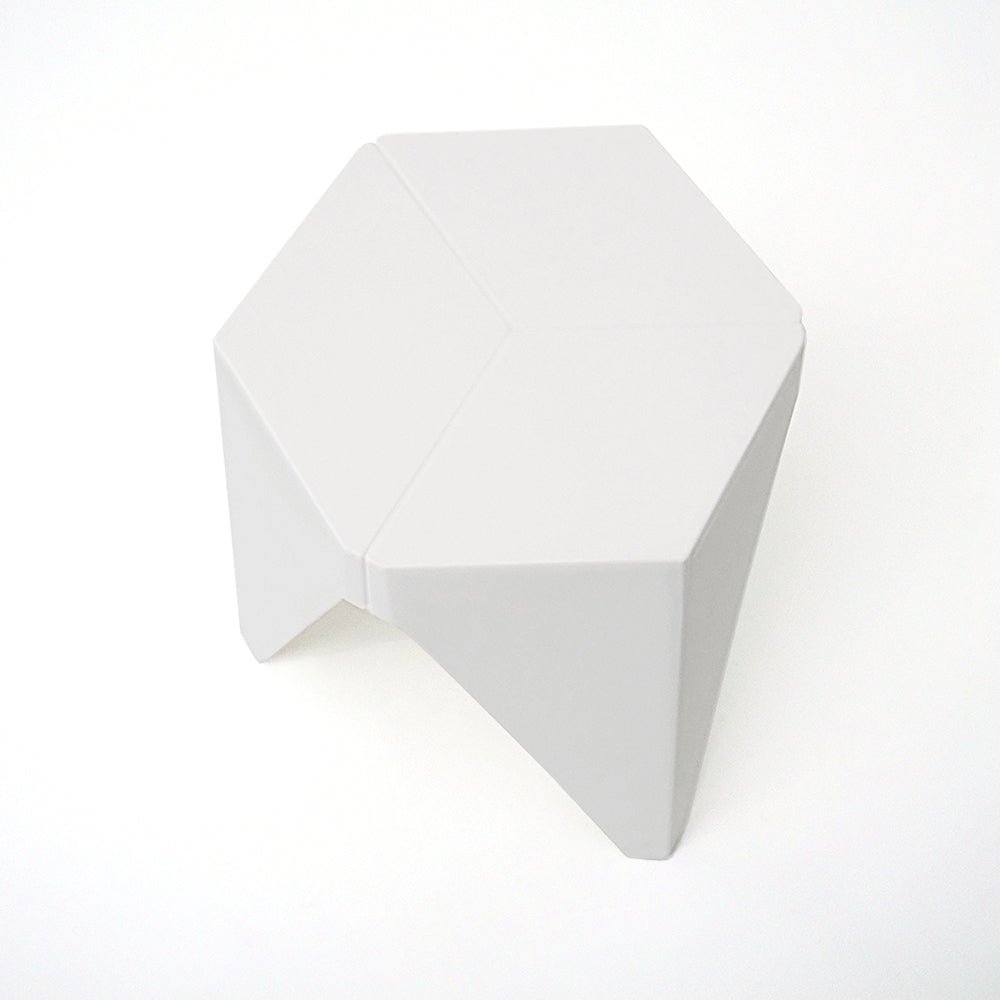 Puzzle Design Stackable Plastic Stools 45cm White (Set of 2) - Barstool Express