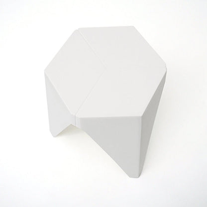 Puzzle Design Stackable Plastic Stools 45cm White (Set of 2) - Barstool Express