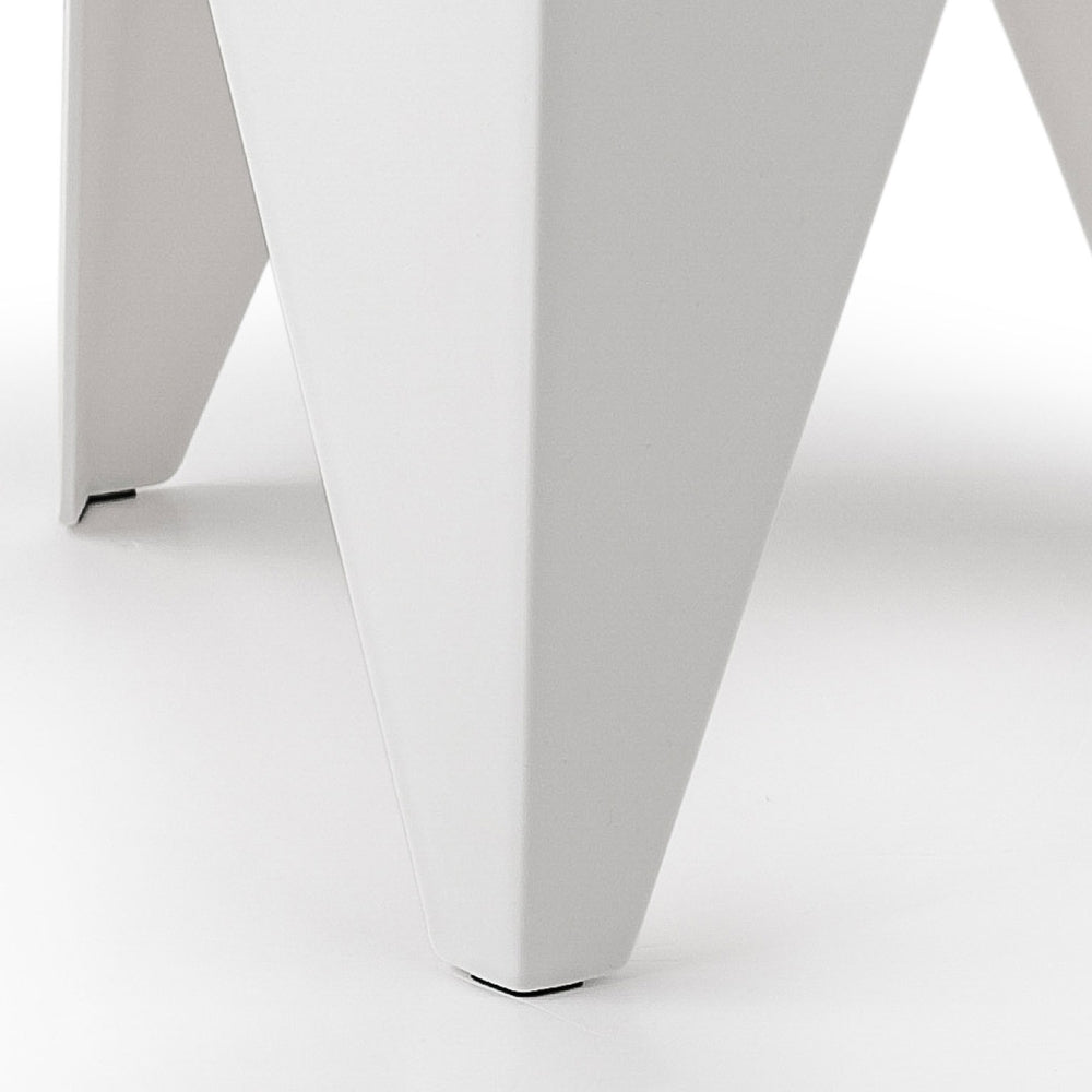 Puzzle Design Stackable Plastic Stools 45cm White (Set of 4) - Barstool Express