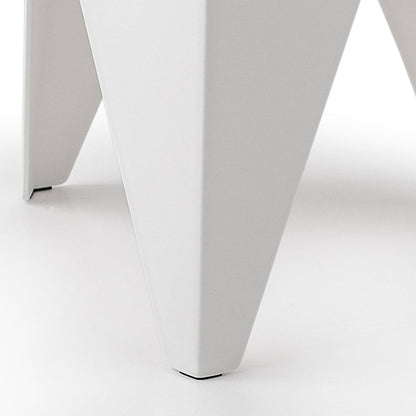 Puzzle Design Stackable Plastic Stools 45cm White (Set of 4) - Barstool Express