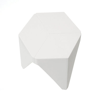 Puzzle Design Stackable Plastic Stools 45cm White (Set of 4) - Barstool Express