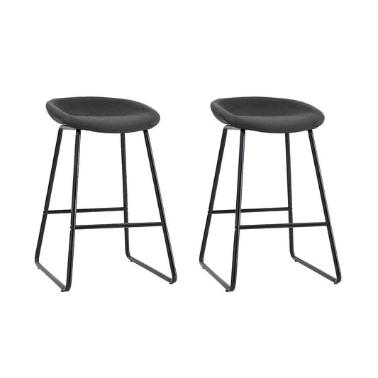 Sadie Leather Padded Bar Stools 65cm Black (Set of 2) - Barstool Express