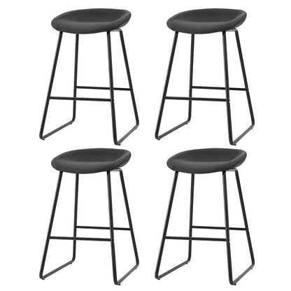 Sadie Leather Padded Bar Stools 65cm Black (Set of 4) - Barstool Express