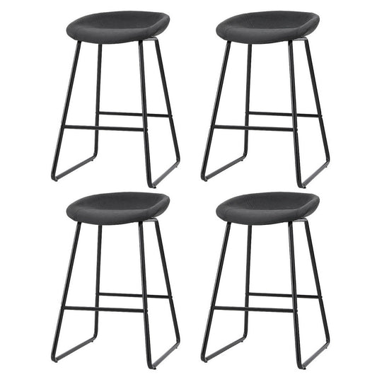 Sadie Leather Padded Bar Stools 65cm Black (Set of 4) - Barstool Express