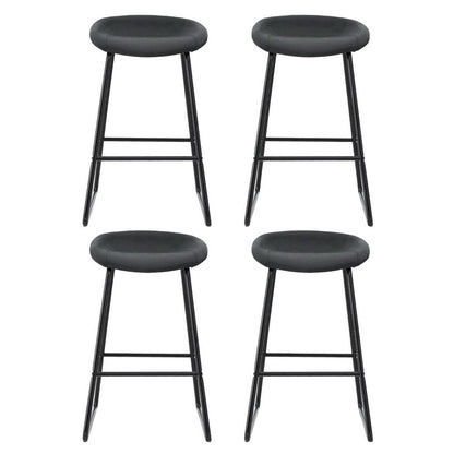 Sadie Leather Padded Bar Stools 65cm Black (Set of 4) - Barstool Express