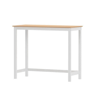Skye Bar Table Rectangular 108cm White & Pine - Barstool Express