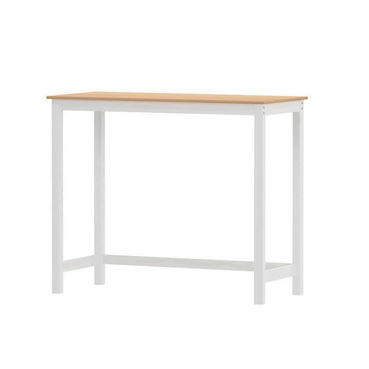 Skye Bar Table Rectangular 108cm White & Pine - Barstool Express
