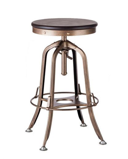 Taj Adjustable Swivel Bar Stool – French Brass Finish - Barstool Express