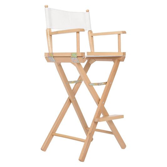 Tall Director Folding Chair 76cm Beechwood Natural - Barstool Express