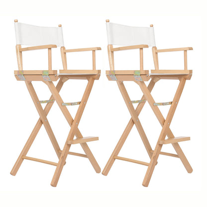 Tall Director Folding Chair 76cm Beechwood Natural (Set of 2) - Barstool Express