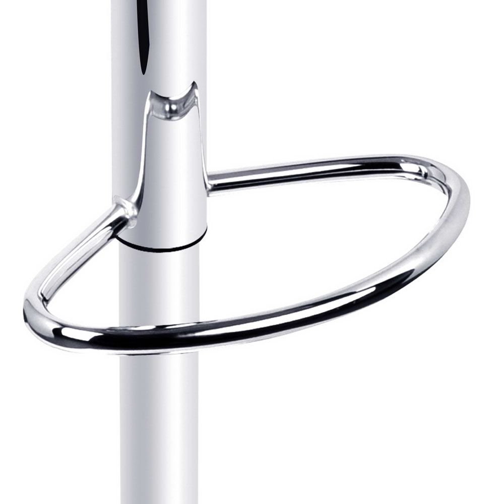 Chrome bar stool footrest on a white background
