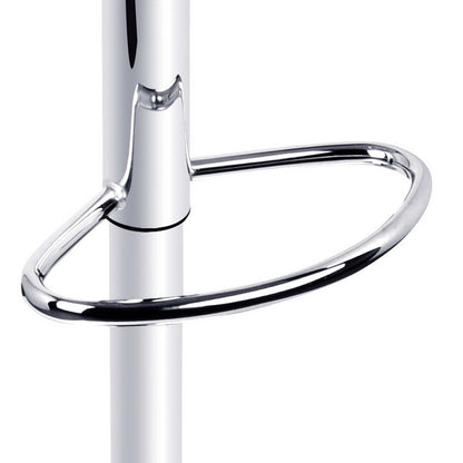 Chrome bar stool footrest on a white background
