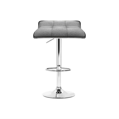 Wave Linen Fabric Padded Adjustable Bar Stools Grey (Set of 4) - Barstool Express