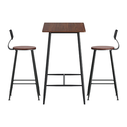 Zack Industrial Bar Table and Stools Set (3 Piece) - Barstool Express