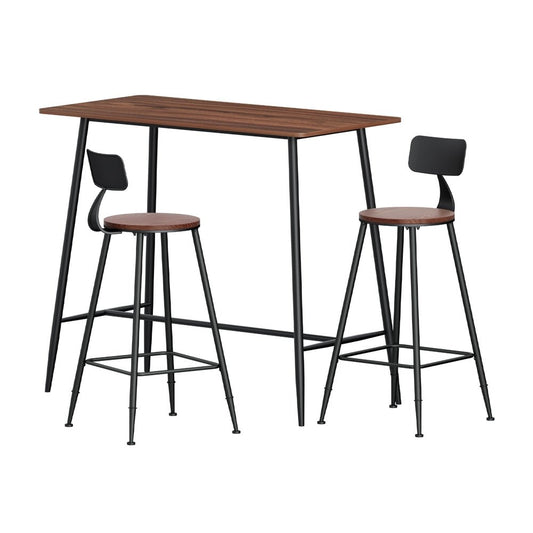 Zack Industrial Bar Table and Stools Set (3 Piece) - Barstool Express