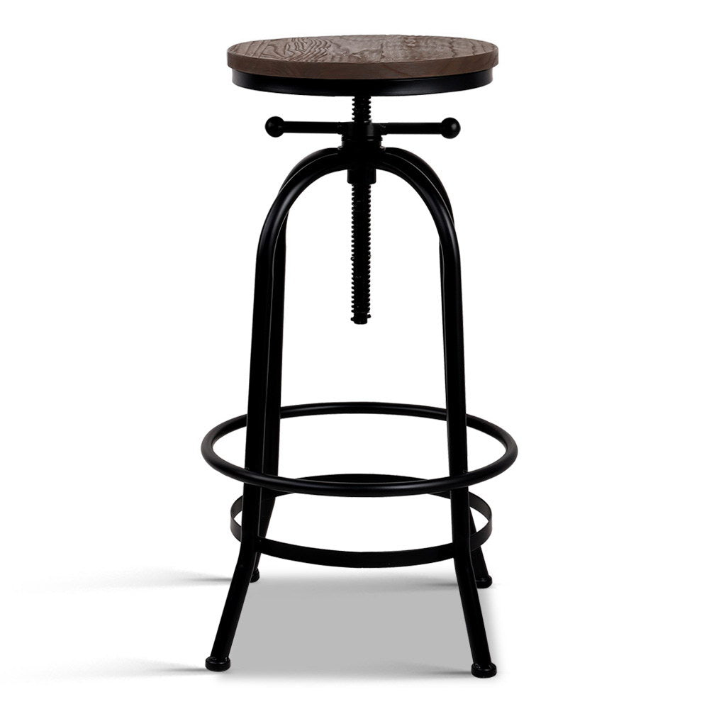 Zane Industrial Adjustable Bar Stool Elm Wood - Barstool Express