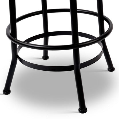 Zane Industrial Adjustable Bar Stools Elm Wood (Set of 2) - Barstool Express