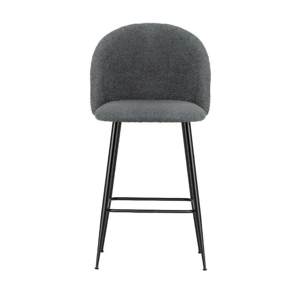 2x Bar Stools Kitchen Counter Barstools Sherpa Metal Chairs.