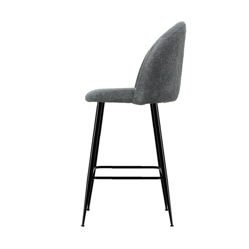 2x Bar Stools Kitchen Counter Barstools Sherpa Metal Chairs.