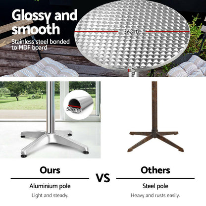 Aluminium Adjustable Round Bar Table - Barstool Express