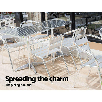 Aluminium Adjustable Square Bar Table - Barstool Express
