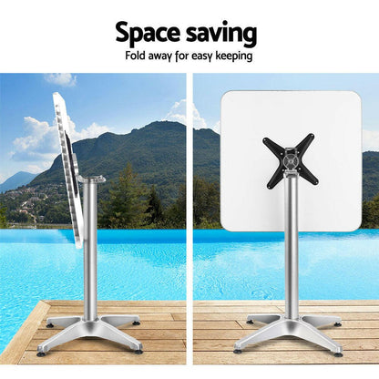 Aluminium Adjustable Square Bar Table - Barstool Express