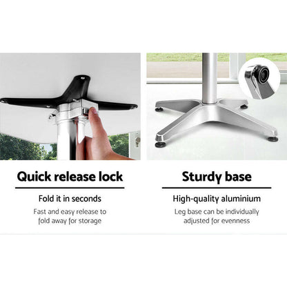 Aluminium Adjustable Square Bar Table - Barstool Express