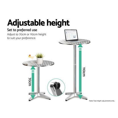Aluminium Bistro Bar Set – Round Table & Chairs (3 Piece) - Barstool Express