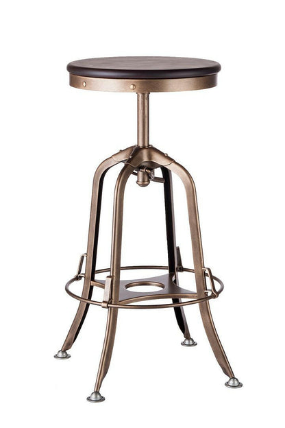 Taj Adjustable Swivel Bar Stool – French Brass Finish - Barstool Express